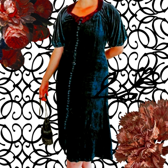 Gorgeous 1930s velvet midi dress - Picture 1 of 6